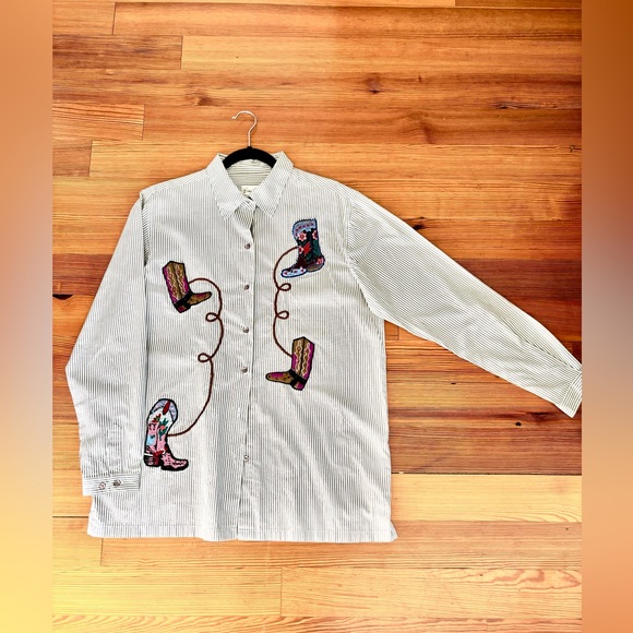 BOBBY BROOKS WESTERN COWBOY SHIRT WITH EMBROIDERY ON FRONT. - Picture 6 of 8
